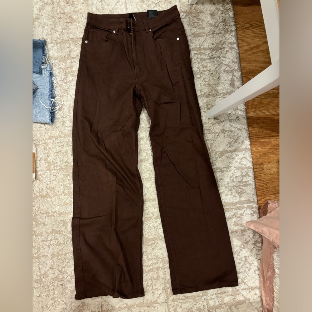 H&M stylish straight leg brown jeans